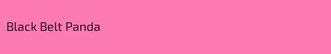 Black Belt Panda